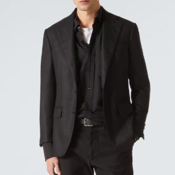 VTG Norm Thompson Elegant Pure Cashmere Black Winter Blazer Size 41R - Picture 1 of 13